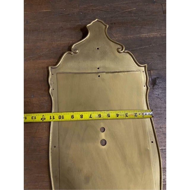 English Vintage Solid Brass Colonial Style Sconce Plate Base For Sale - Image 3 of 8