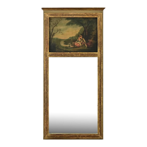 French 19th Century Painted Trumeau Mirror