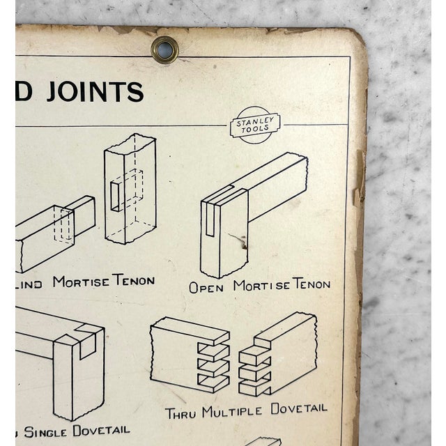 Vintage Stanley Wood Joint Advertisment Wall Chart For Sale - Image 4 of 8