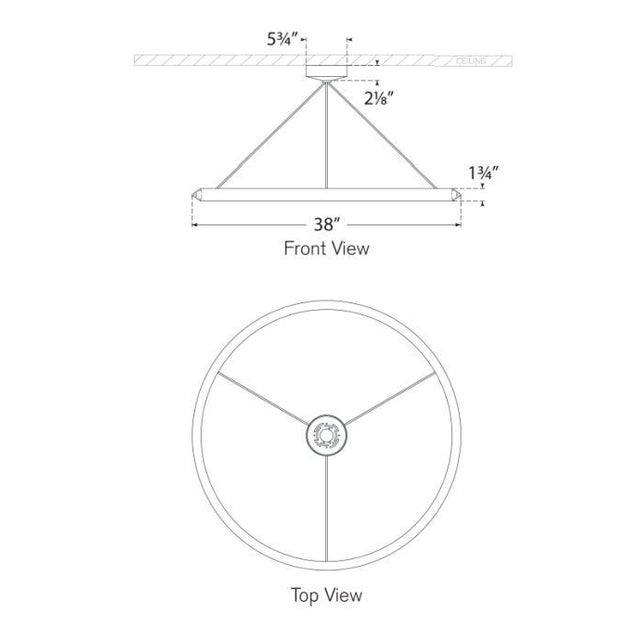 Modern Peter Bristol for Visual Comfort Signature Encircle 38" Ring Chandelier in Polished Nickel For Sale - Image 3 of 3