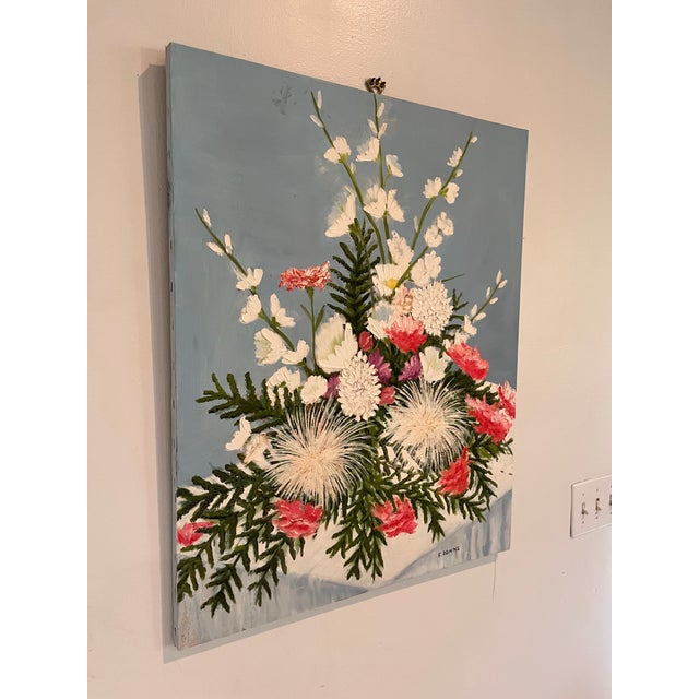 Original signed floral still life by Francis “Duke” Downs, a longtime Palm Beach County, Florida artist. This vibrant...
