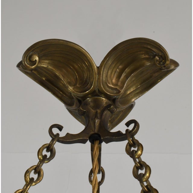Galle French Art Deco Cameo Glass Bowl Pendant Light 1920s For Sale - Image 13 of 17
