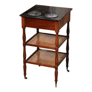 19th Century French Louis Philippe Walnut Rafraîchissoir With Marble Top For Sale