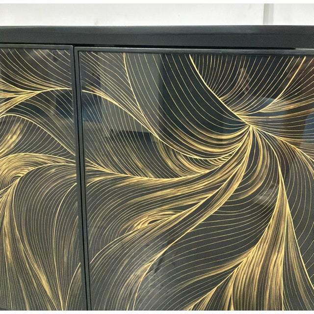 Hooker Furniture Hooker Modern Black and Gold Willow Hall Chest For Sale - Image 4 of 6