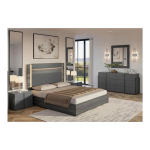 5-Piece Italian King Bedroom Set With Led Bed