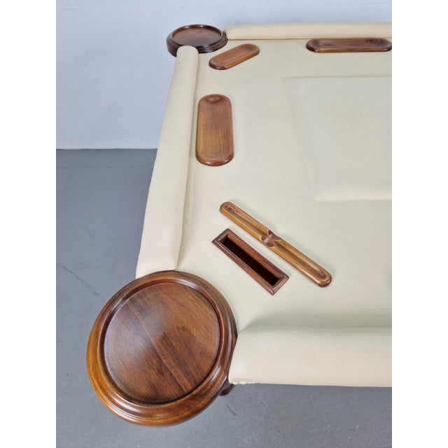 Game Table in Walnut and Leather from Valenti, Spain, 1970s For Sale - Image 16 of 18