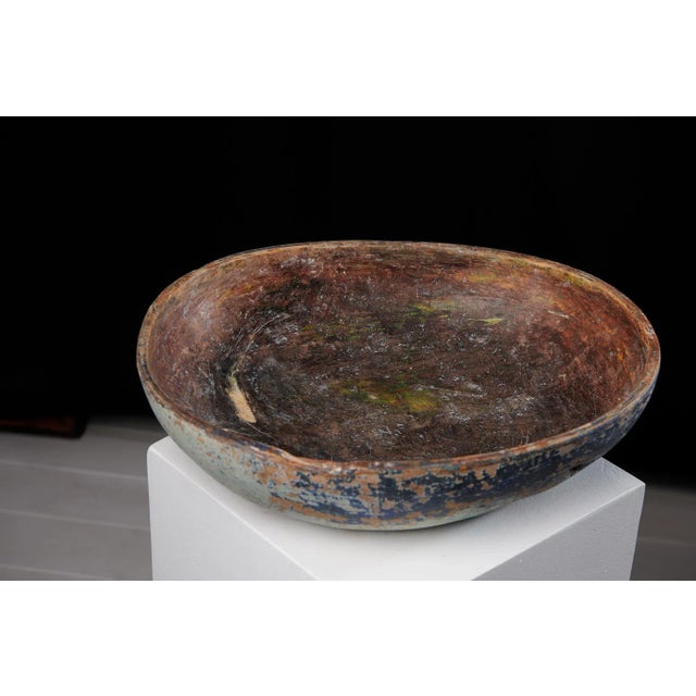 Antique Swedish Folk Art Hand-Crafted Painted Bowl For Sale - Image 5 of 8