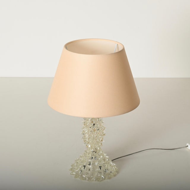 Large Lamp in Murano Rostrato Glass and Brass with Pink Shade from Barovier, Italy, 1940s For Sale - Image 10 of 13