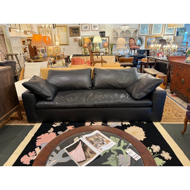 Restoration Hardware the Cloud Sofa, Ebony Cavalo Leather. Original Price: $15,865 For Sale In San Francisco - Image 6 of 11