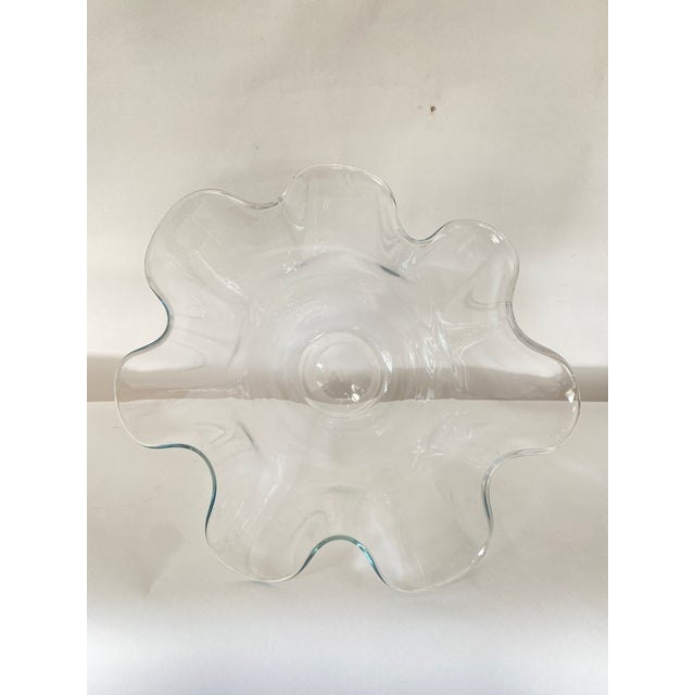 Glass Large Hand Blown Glass Fruit Bowl For Sale - Image 7 of 9