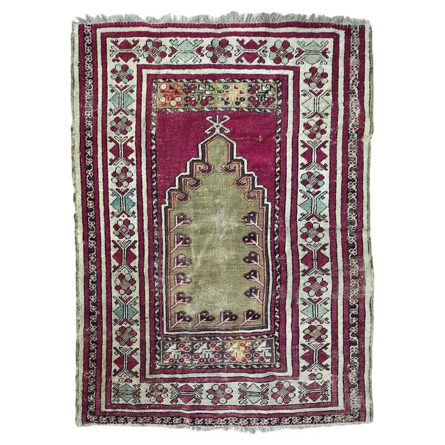 Antique Turkish Anatolian Prayer Rug For Sale