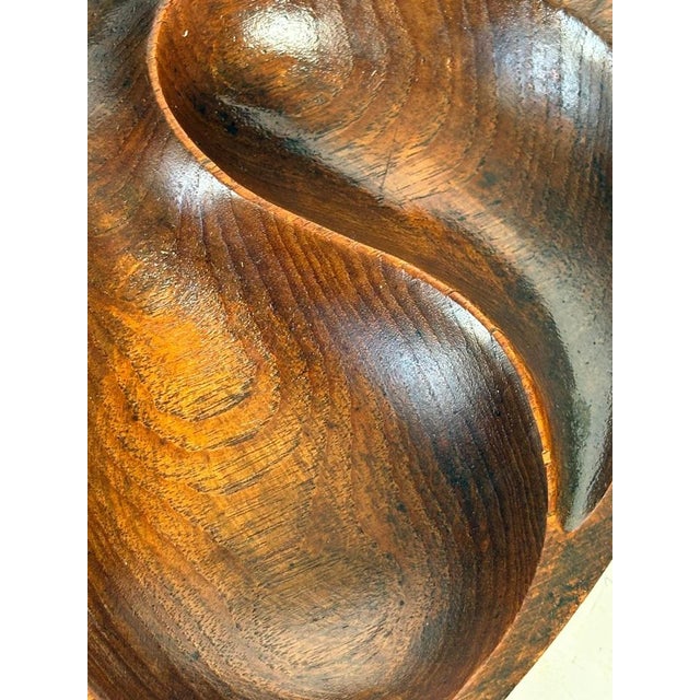 Oval Wooden Trinket Tray with Carved Motif, France, 1970s For Sale - Image 12 of 14