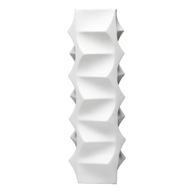 White Archais Bisque Porcelain Vase by Heinrich Fuchs for Hutschenreuther, Germany, 1970s For Sale