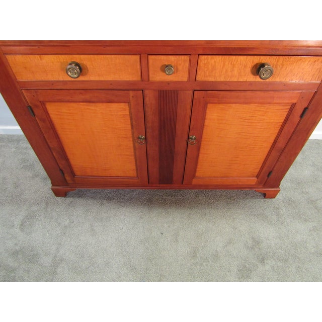 Eldred Wheeler Custom Made Solid Cherry and Tiger Maple Cupboard For Sale - Image 6 of 12