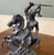 Antique French Pair of Patinated Spelter Sculptures Knights on Horseback For Sale - Image 9 of 16