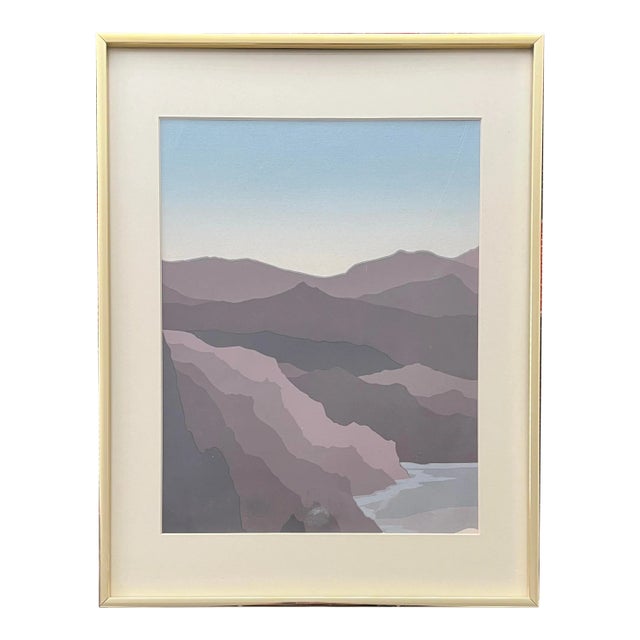 Minimalist Landscape Serigraph 70s For Sale