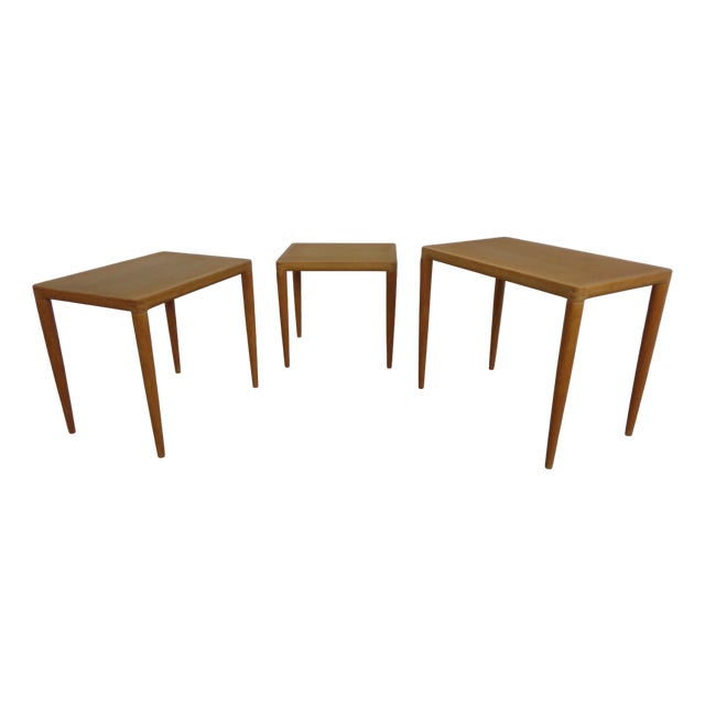Danish Oak Nesting Tables by H.W. Klein for Bramin, 1960s, Set of 3 For Sale