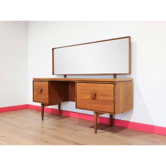 Mid Century Modern Vintage Dresser Vanity Desk Danish Kofod Larsen G Plan Danish Style For Sale - Image 10 of 14