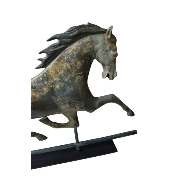 Antique American Large Gilt Copper Horse Weathervane For Sale - Image 10 of 13