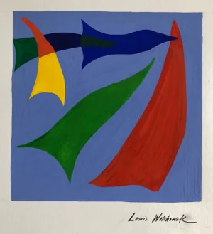 Mid 20th Century Louis Wolchonok, Early Abstract Expressionist Gouache Painting