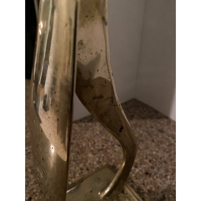 Metal 20th C. Mid-Century Modern Sculptural Solid Brass Shoe Shine Stand Footrest For Sale - Image 7 of 10