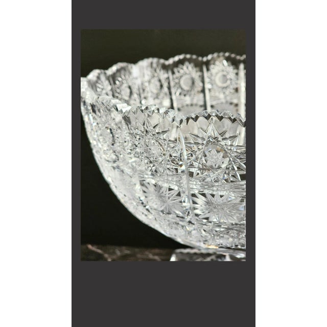 Bohemian Led Cut Crystal Czech Compote Glass For Sale - Image 4 of 5