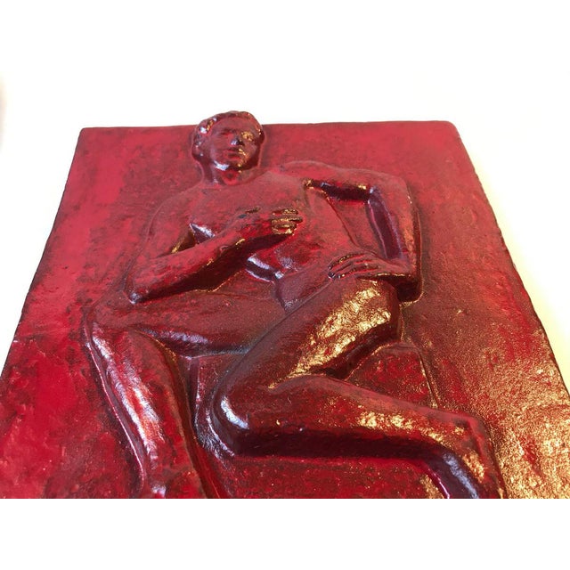 Naked Man Cast Iron Relief Wall Plaque by Jørgen Gudmundsen-Holmgreen for A/S H. Rasmussen & Co - Odense, 1956 For Sale - Image 4 of 9