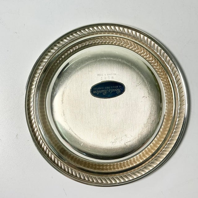 Mid-Century Traditional Hollywood Regency Reed & Barton Silverplate Wine Coaster For Sale - Image 6 of 7