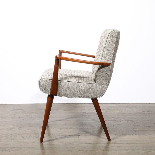 Set of 6 Mid-Century Modern Walnut Cutout Back Arm & Side Chairs by Paul Frankl For Sale - Image 16 of 17