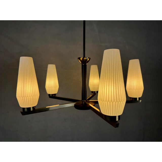 Vintage Hanging Lamp in Opaline Glass For Sale - Image 3 of 8