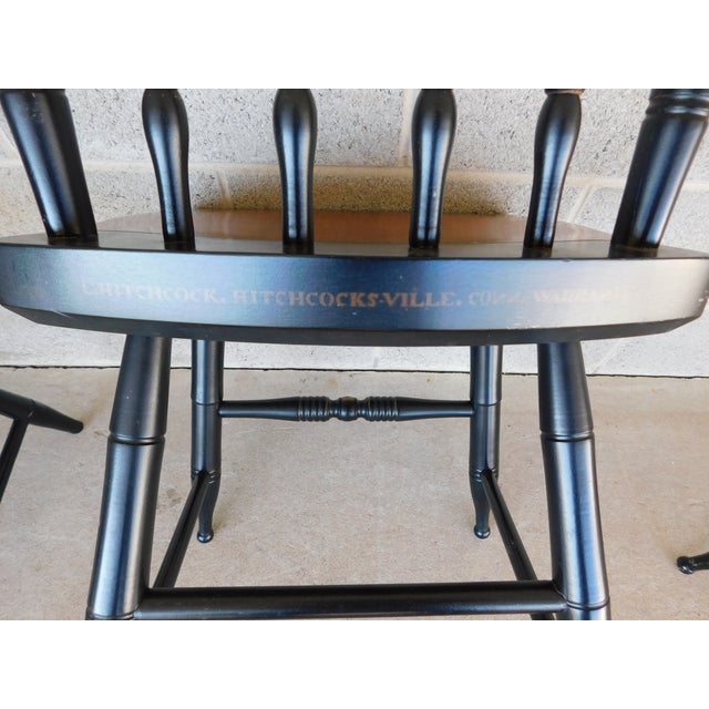 L Hitchcock Maple Stenciled Eagle Back Tavern Inn Chairs - Set of 4 For Sale - Image 10 of 17