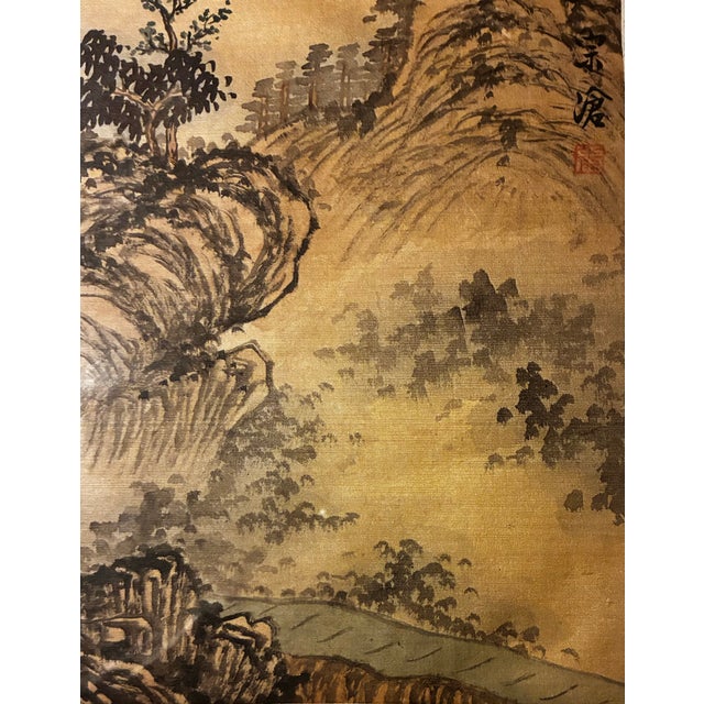 A Pair of Chinese Paintings, Ink and Color on Silk, 20th Century, Signed For Sale - Image 10 of 14