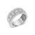 Contemporary .925 Sterling Silver 2.0 Cttw Lab Grown Diamond Three-Row Pavé Band Ring - Size 7 For Sale - Image 3 of 6