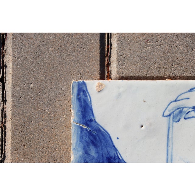 18th Century Tile Depicting a Antique Hand Painted, Portuguese For Sale - Image 6 of 7