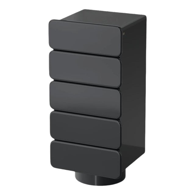 Marte D5 Cinquino High Dresser with 5 Drawers and Black Finish by Ultramobili For Sale