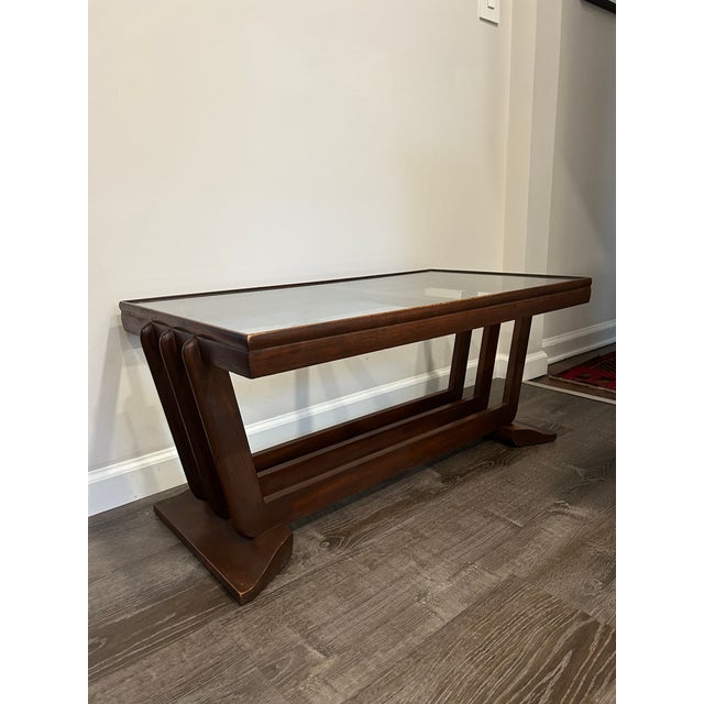 Wood Streamline Moderne Art Deco Cocktail / Coffee Table American c.1930 For Sale - Image 7 of 11