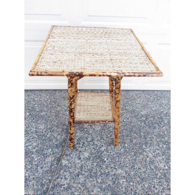 Antique English Tiger Bamboo Table. For Sale - Image 9 of 16
