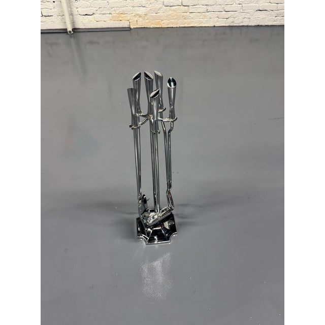 MCM Chrome Fireplace Tool Set For Sale - Image 12 of 12