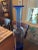 Holmegaard Gulvase Otto Brauer Style Blue Art Glass Vase standing at 17 inches tall.