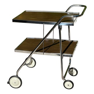 Rid-Jid Mid Century Folding Bar Cart/ Rolling Server For Sale
