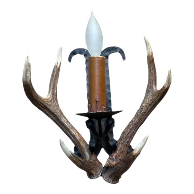 Vintage 1950s Antler Sconce For Sale