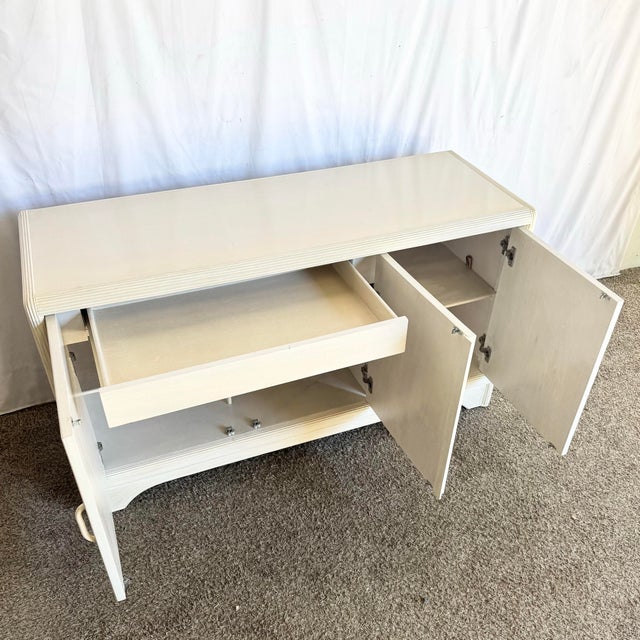 Late 20th Century Boho Chic Wavy Pencil Reed Credenza For Sale - Image 5 of 10