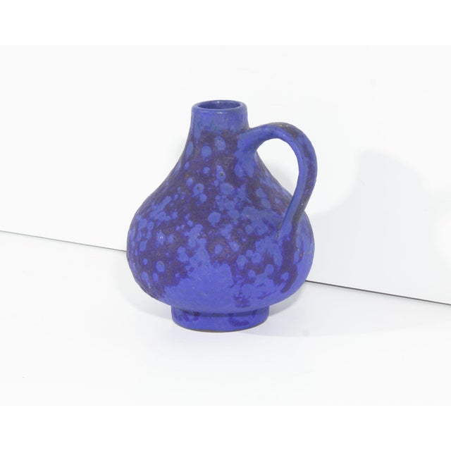 Mid 20th Century Hartwig Heyne Hoy West German Blue Ceramic Vase Jug For Sale - Image 5 of 6