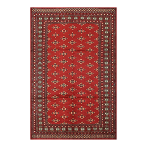 Bokhara Rug 5'11'' X 9'1'' Red Wool Tribal Hand-Knotted Oriental Carpet