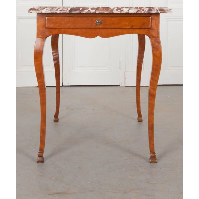 Early 19th Century French Birch Writing Table with Marble Top For Sale - Image 9 of 11