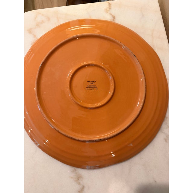Contemporary Pottery Barn Handcrafted in Italy Olive Branch Ceramic Serving Platter - Discontinued Pattern For Sale - Image 3 of 7