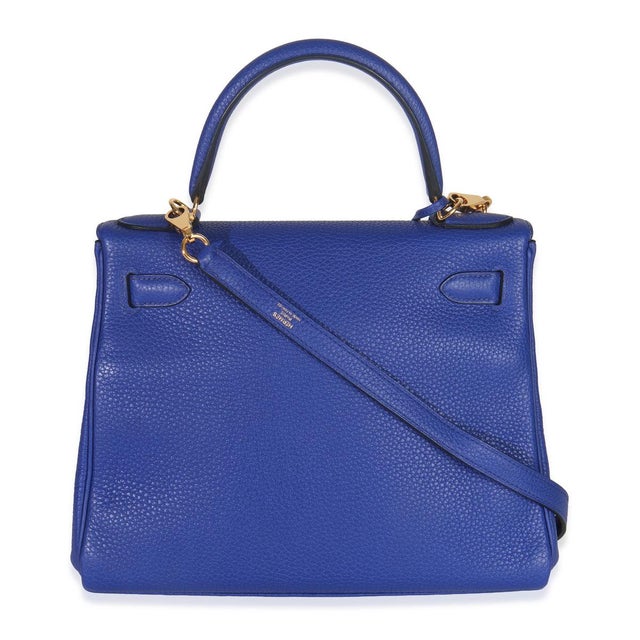 Animal Skin Bleu Electrique Togo Retourne Kelly 28 GHW For Sale - Image 7 of 10