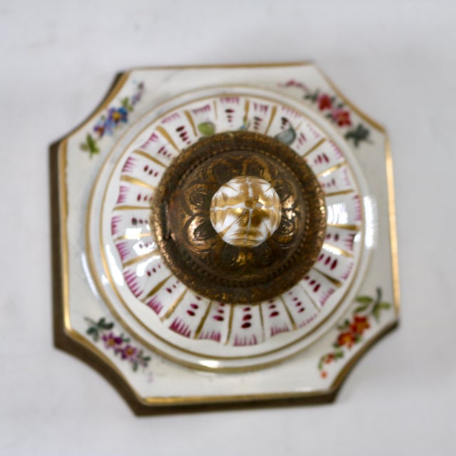 Metal Early 20th Century Porcelain and Bronze Nicholas Haydon Inkwell For Sale - Image 7 of 11