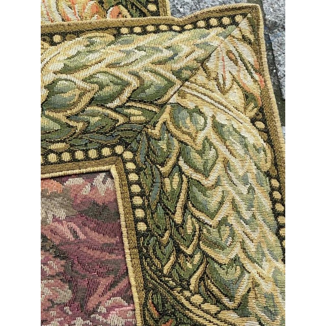 Vintage French Jacquard Verdure Tapestry in the style of Aubusson, 1970s For Sale - Image 12 of 18
