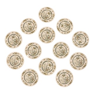 1970s Royal Doulton Tonkin with Indian Tree Dinner Plates - Set of 13 For Sale